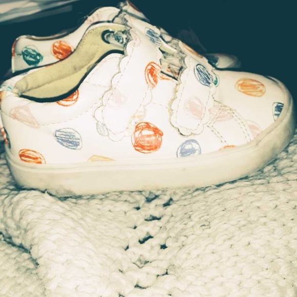 Cat and Jack Toddler Girl Slip on Velcro Dot shoe - Picture 1 of 3